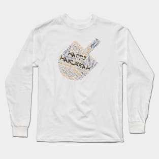 Hanukkah Wordcloud for Lighter Backgrounds Long Sleeve T-Shirt